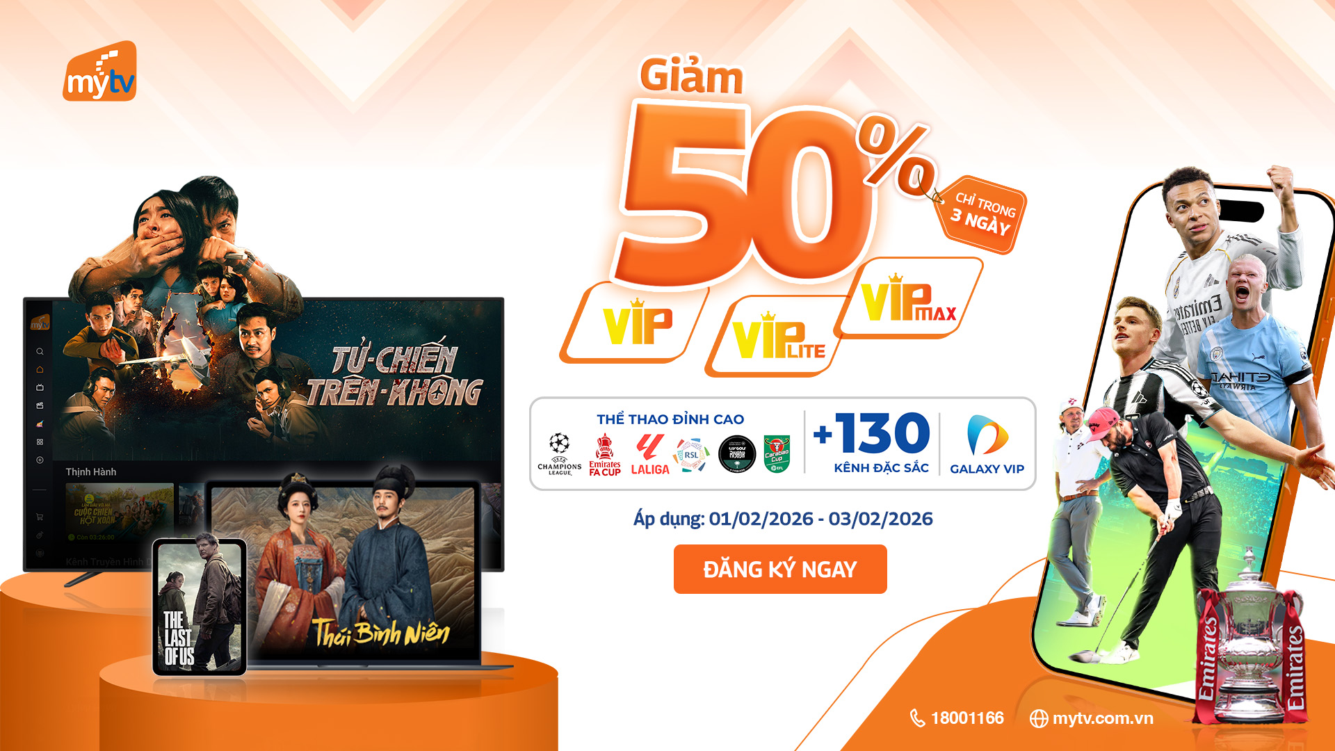 Ngày đôi – Sale đậm sâu: MyTV giảm 50% loạt gói cao cấp, mở trọn thế giới giải trí & thể thao đỉnh cao đầu năm