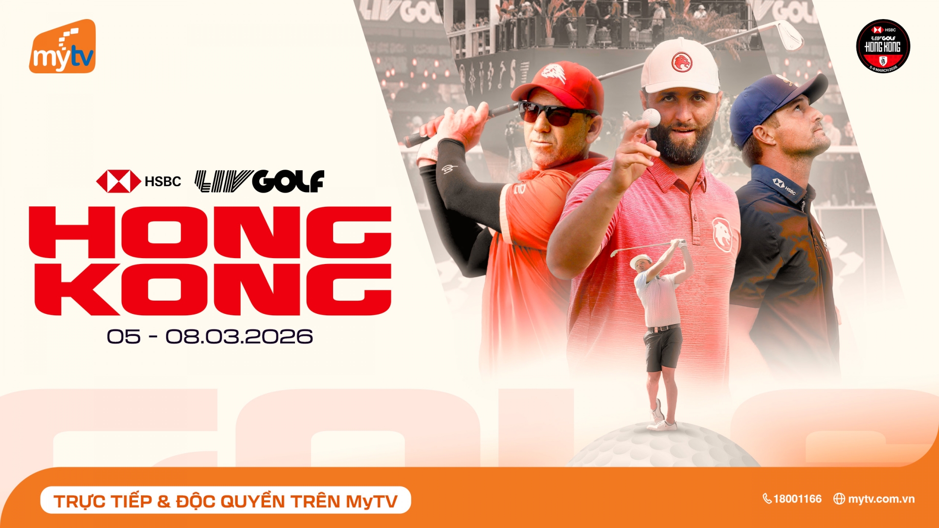 LIV Golf Hong Kong khởi tranh: Xem trực tiếp và độc quyền toàn bộ mùa giải LIV Golf 2026 trên MyTV