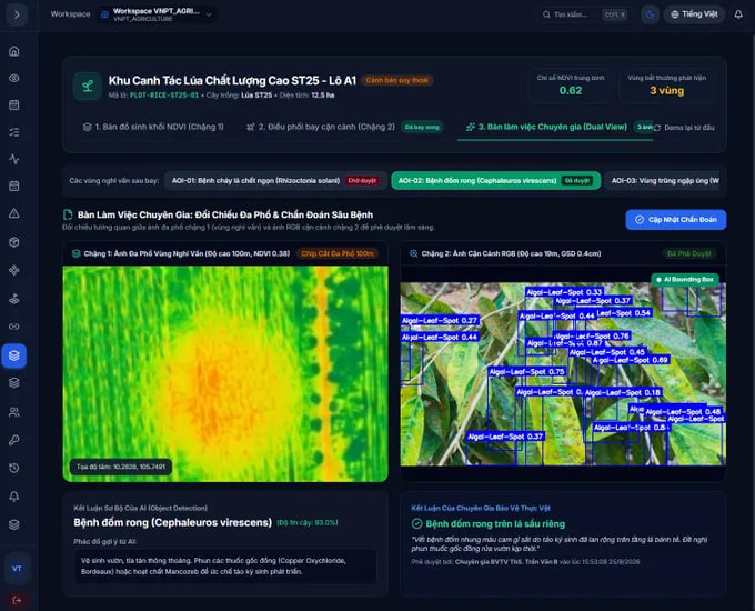 VNPT phát triển nền tảng dữ liệu UAV và AI cho quản lý sản xuất nông nghiệp