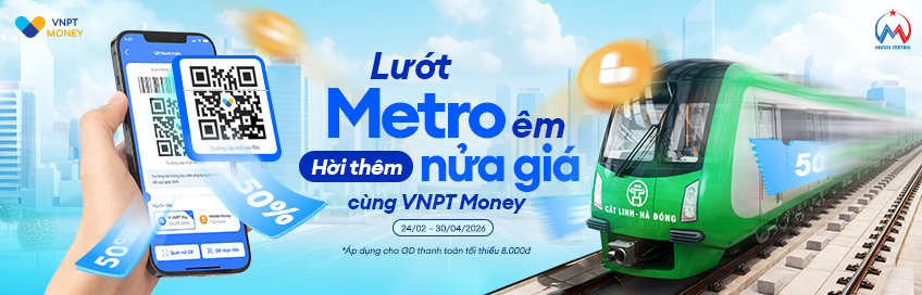 VNPT Money Refunds 50% of Hanoi Metro Train Ticket Prices When Paying via QR Code