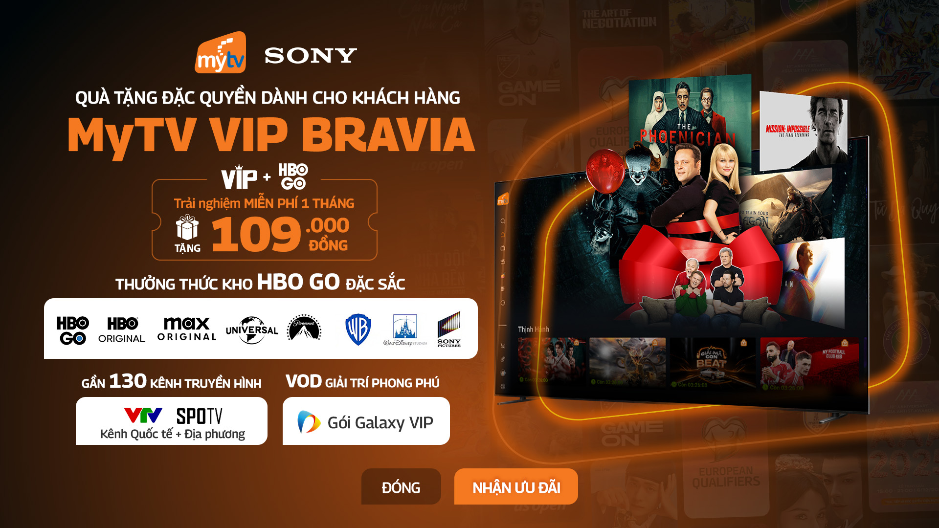 Receive a free 1-month MyTV VIP BRAVIA subscription when you purchase a Sony Android TV—elevate your home entertainment experience.