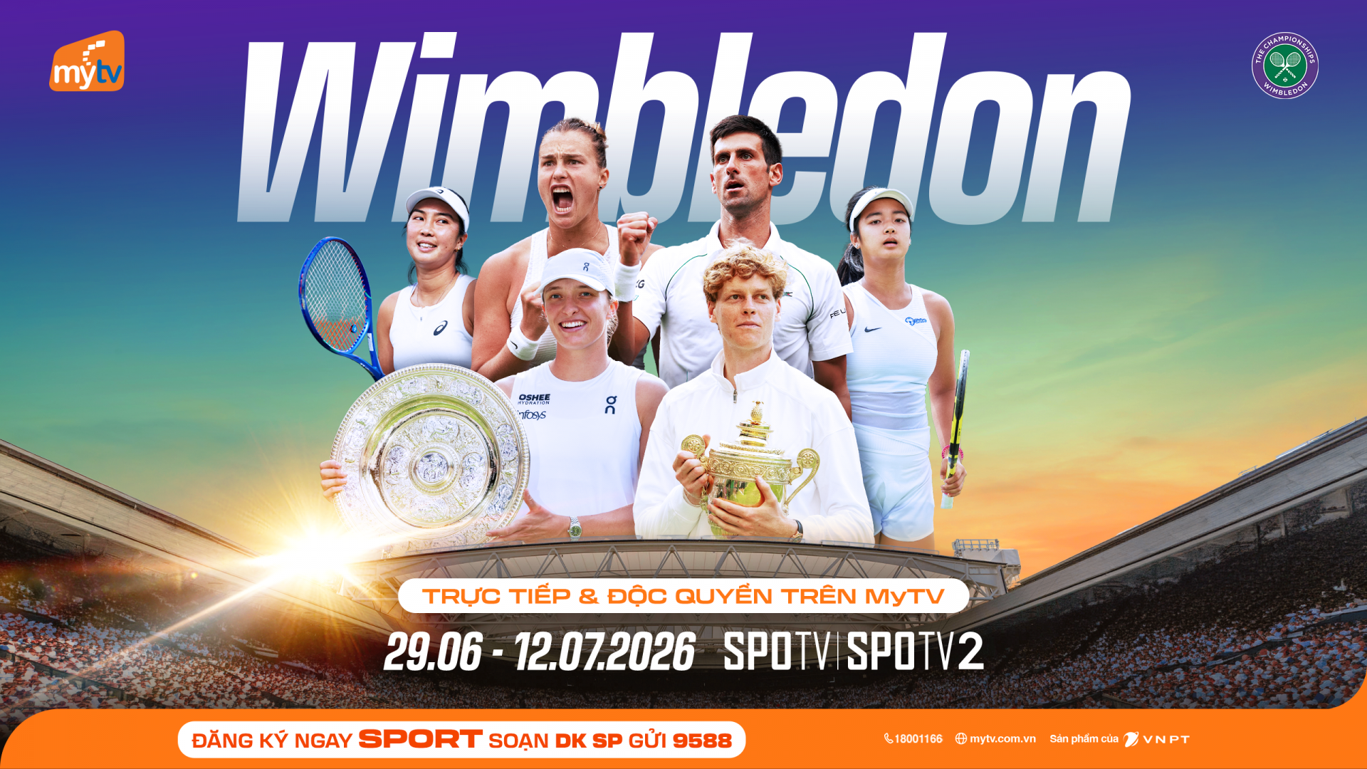 Wimbledon 2026 – The ultimate battle on the legendary grass courts, only on MyTV.